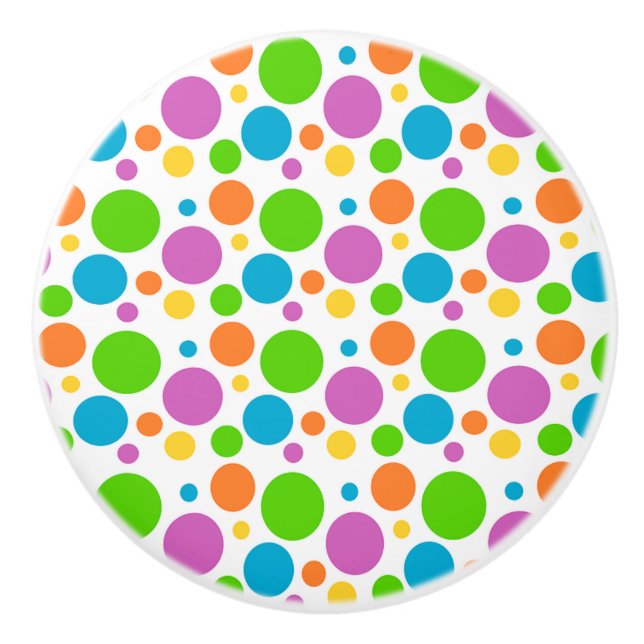 Ceramic Knob/Colourful Polka Dots Knob (Front)