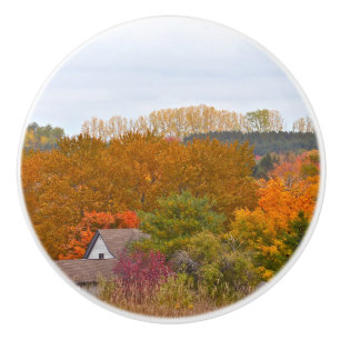 CERAMIC KNOB/CUSTOM/GOLDEN TREES ON RIDGE/COUNTRY KNOB