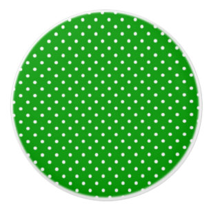 Ceramic Knob/Green Polka Dots Knob