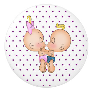 Ceramic Knob/Kissing Boy and Girl Knob