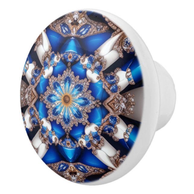 Ceramic knob pull with Argentinian Colours (Right)