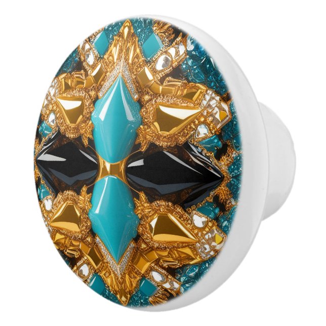 Ceramic knob pull with Bahamas Colours (Right)