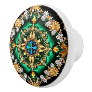 Ceramic knob pull with Brazilian Colours