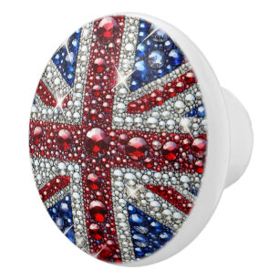 Ceramic knob pull with British Colours