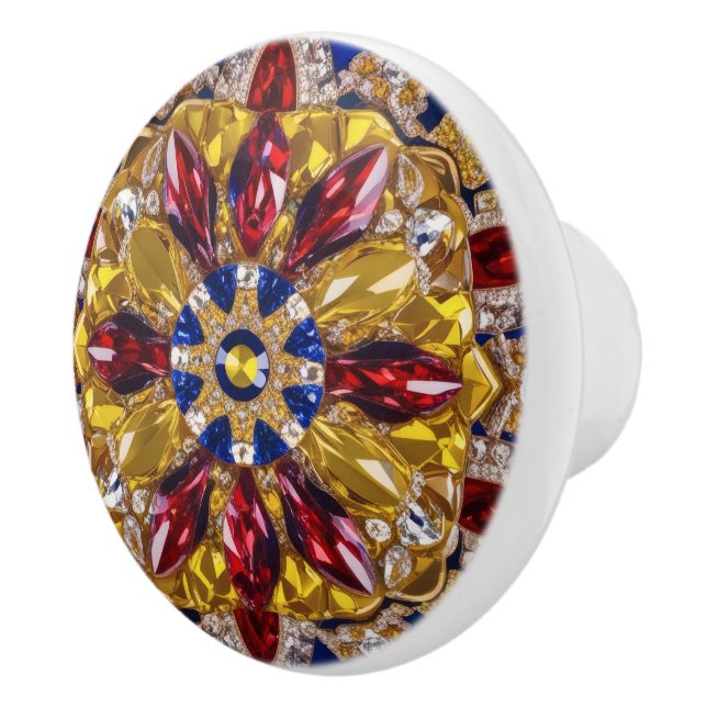 Ceramic knob pull with Colombian Colours (Right)