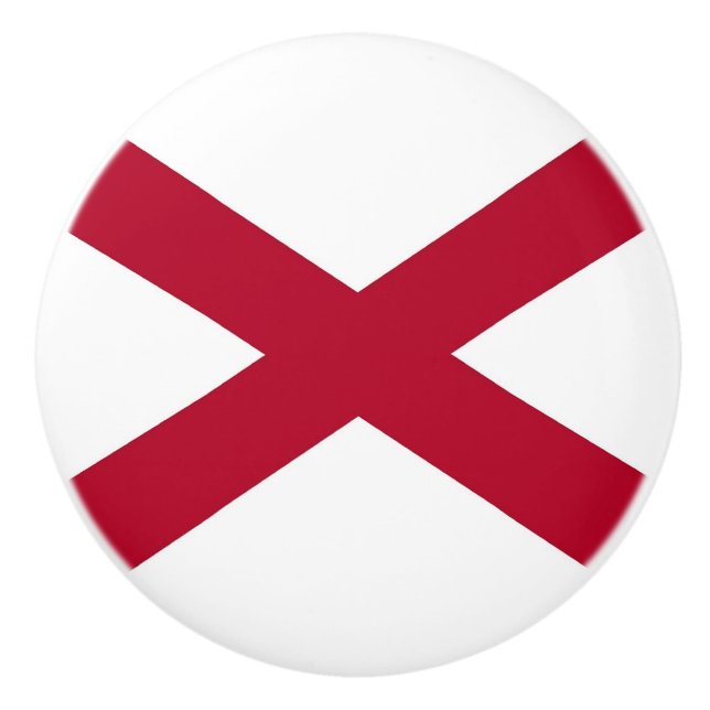 Ceramic knob pull with flag of Alabama, USA (Front)