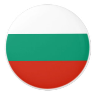 Ceramic knob pull with flag of Bulgaria