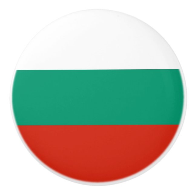Ceramic knob pull with flag of Bulgaria (Front)