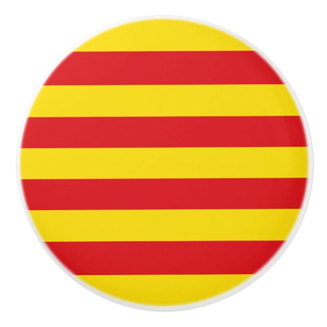 Ceramic knob pull with flag of Catalonia (Front)