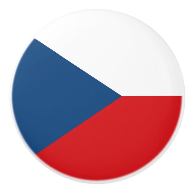 Ceramic knob pull with flag of Czechia (Front)