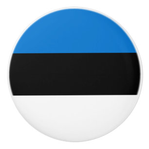 Ceramic knob pull with flag of Estonia