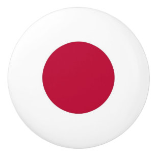 Ceramic knob pull with flag of Japan
