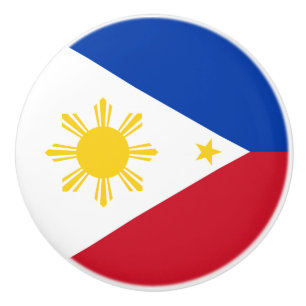 Ceramic knob pull with flag of Philippines