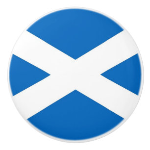 Ceramic knob pull with flag of Scotland, UK