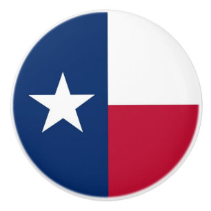 Ceramic knob pull with flag of Texas State, USA