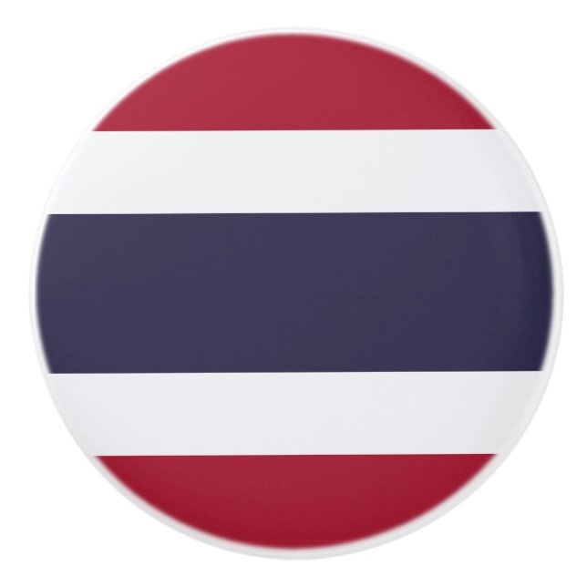 Ceramic knob pull with flag of Thailand (Front)