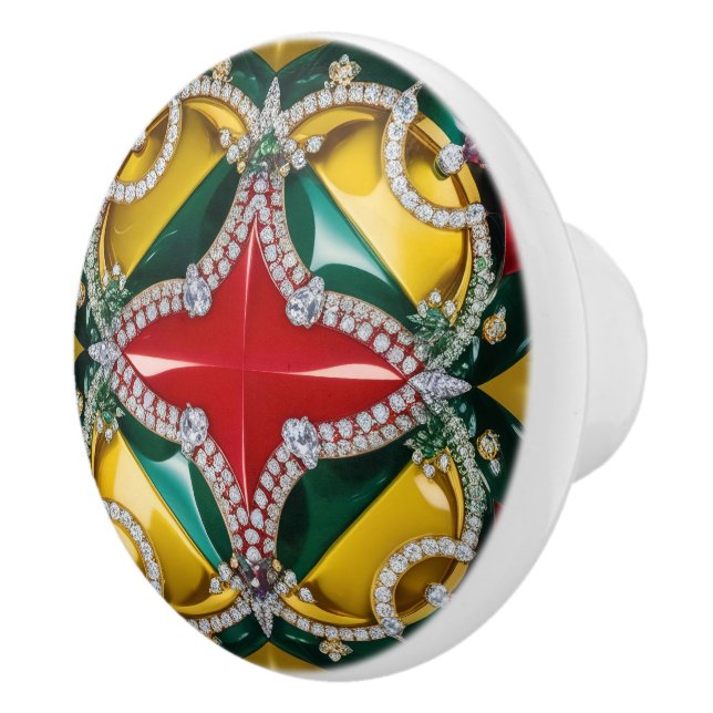 Ceramic knob pull with Los Angeles Colours (Right)