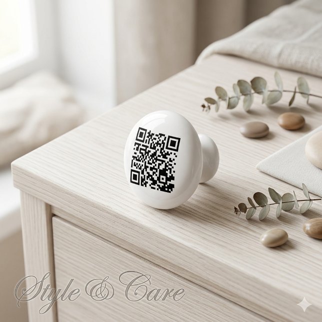 Ceramic Knob with Unique QR Code Design (Ceramic Knob with Unique QR Code Design)