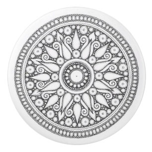 Ceramic Knobs - Black & White Design