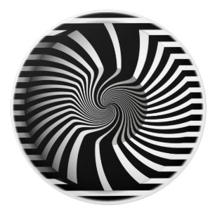 Ceramic Knobs - Psychedelic Art Swirl B/W