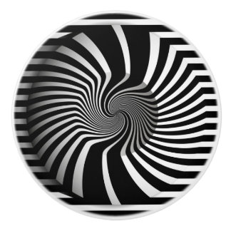 Ceramic Knobs - Psychedelic Art Swirl B/W