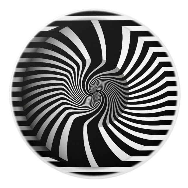 Ceramic Knobs - Psychedelic Art Swirl B/W (Front)