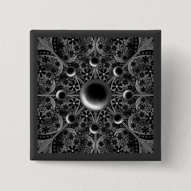 Ceramic Lace Black 15 Cm Square Badge (Front)