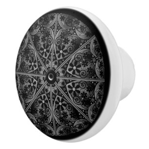 Ceramic Lace Black Ceramic Knob