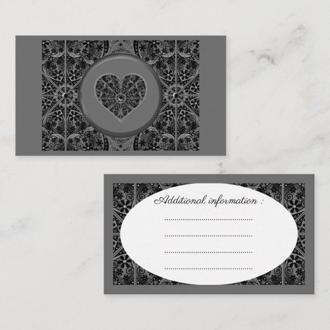 Ceramic lace Black Enclosure Card (Front/Back)