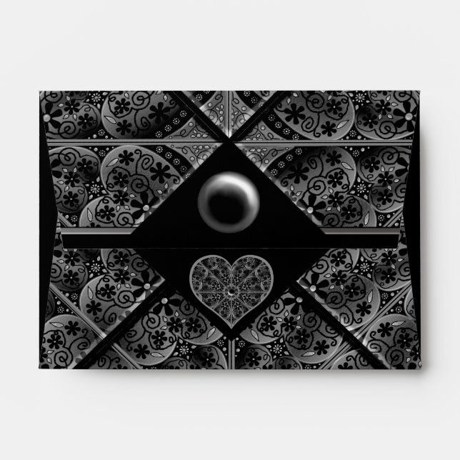 Ceramic Lace Black Envelope (Back (Top Flap))