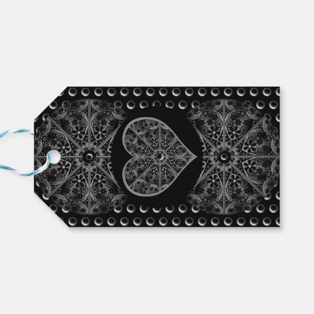 Ceramic Lace Black Gift Tags (Back Horizontal)