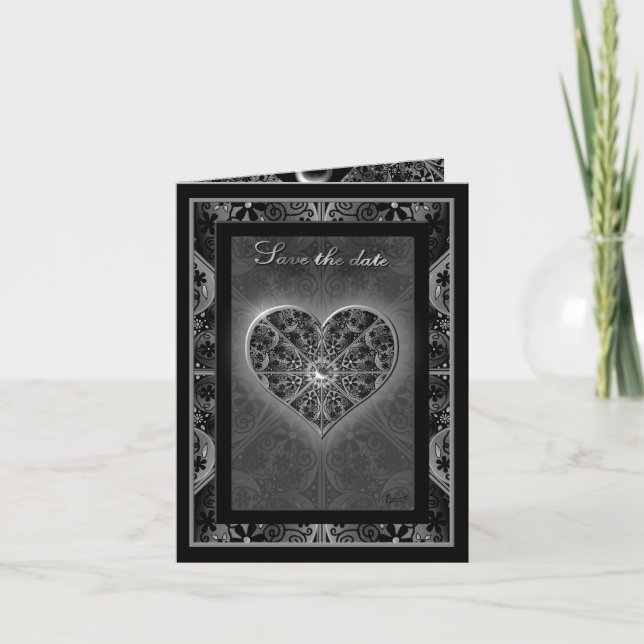 Ceramic Lace Black Invitation (Front)