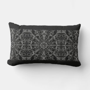 Ceramic Lace Black Lumbar Cushion