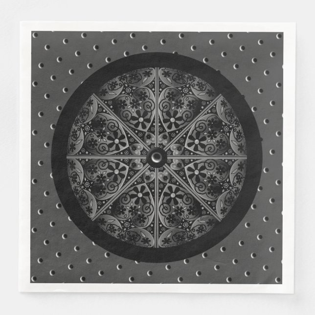 Ceramic Lace Black Napkin (Front)