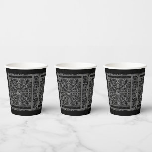 Ceramic Lace Black Paper Cups
