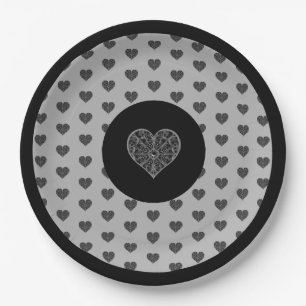 Ceramic Lace Black Paper Plate