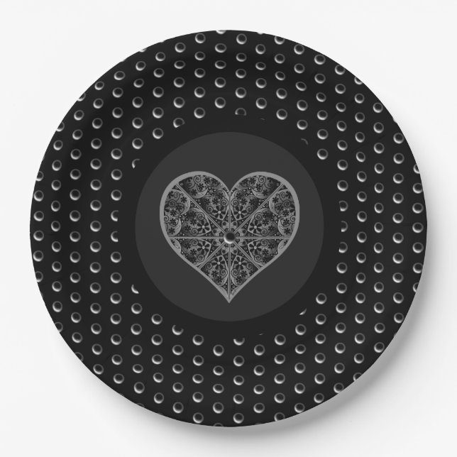 Ceramic Lace Black Paper Plate (Front)