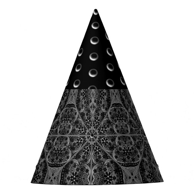 Ceramic Lace Black Party Hat (Front)