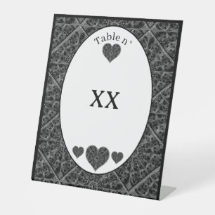 Ceramic Lace Black Pedestal Sign