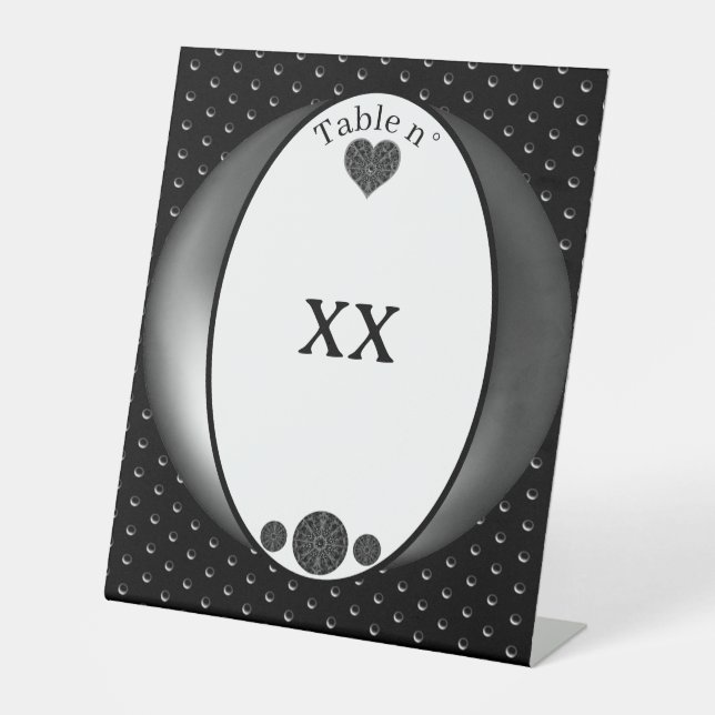 Ceramic Lace Black Pedestal Sign (Front)