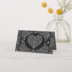 Ceramic Lace Black Place Card