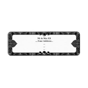Ceramic Lace Black Return Address Label