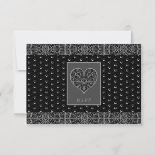 Ceramic Lace Black RSVP Card