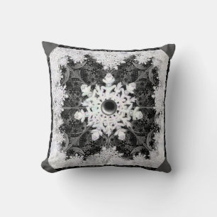 Ceramic lace black & snowflake cushion