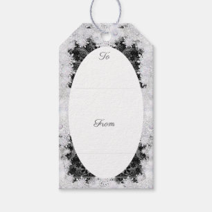 Ceramic lace black & snowflake gift tags