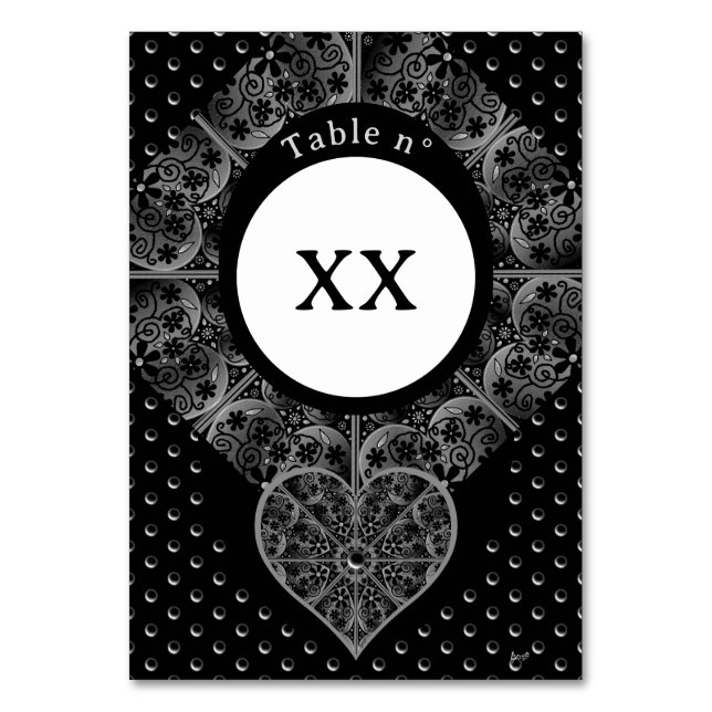 Ceramic Lace Black Table Number (Back)