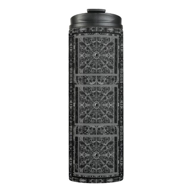 Ceramic Lace Black Thermal Tumbler (Front)