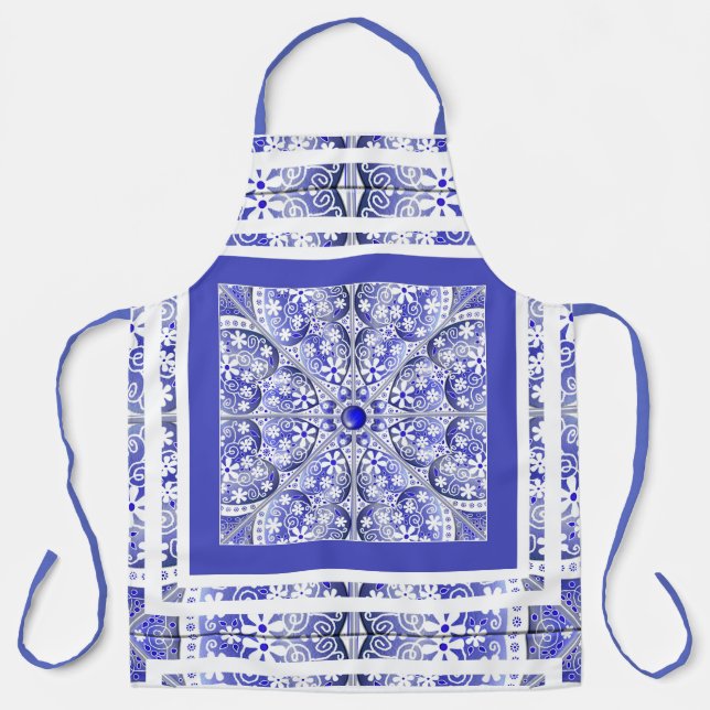 Ceramic Lace Blue of Greece Apron (Front)