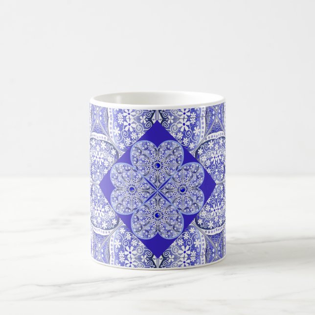 Ceramic Lace Blue of Greece Coffee Mug (Center)