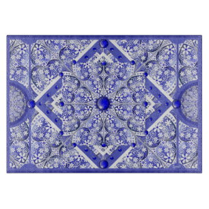 Ceramic Lace Blue of Greece Cutting Board